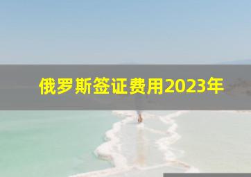 俄罗斯签证费用2023年