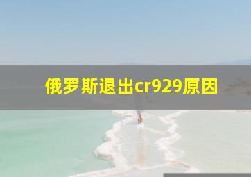 俄罗斯退出cr929原因