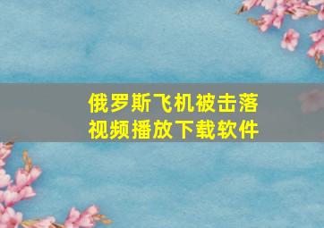 俄罗斯飞机被击落视频播放下载软件