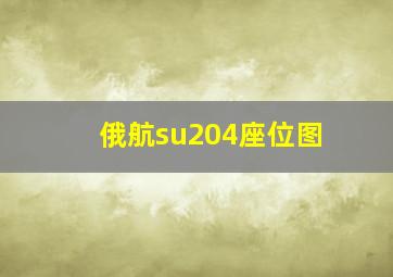 俄航su204座位图