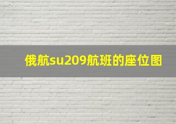 俄航su209航班的座位图