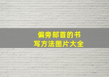 偏旁部首的书写方法图片大全