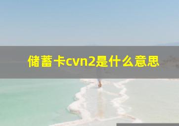 储蓄卡cvn2是什么意思