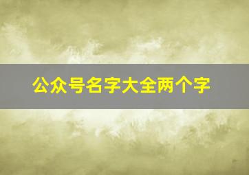 公众号名字大全两个字