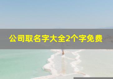 公司取名字大全2个字免费