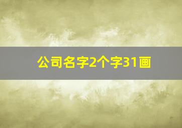 公司名字2个字31画