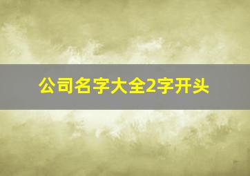 公司名字大全2字开头