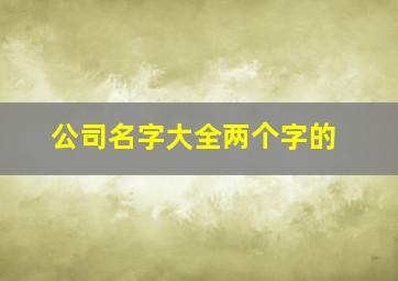 公司名字大全两个字的