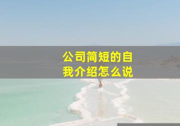 公司简短的自我介绍怎么说