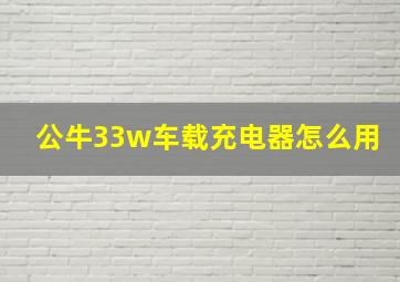 公牛33w车载充电器怎么用