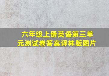 六年级上册英语第三单元测试卷答案译林版图片