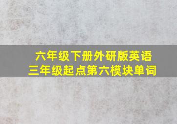 六年级下册外研版英语三年级起点第六模块单词