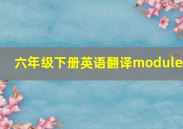 六年级下册英语翻译module8