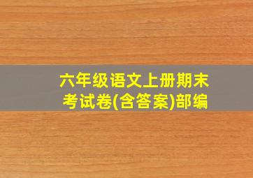 六年级语文上册期末考试卷(含答案)部编