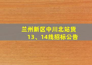 兰州新区中川北站货13、14线招标公告