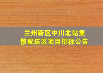 兰州新区中川北站集散配送区项目招标公告