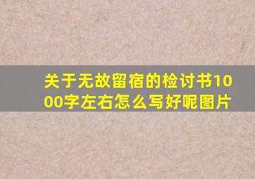 关于无故留宿的检讨书1000字左右怎么写好呢图片