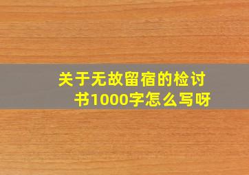 关于无故留宿的检讨书1000字怎么写呀