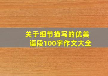 关于细节描写的优美语段100字作文大全