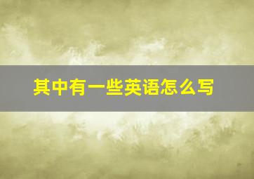 其中有一些英语怎么写