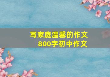 写家庭温馨的作文800字初中作文