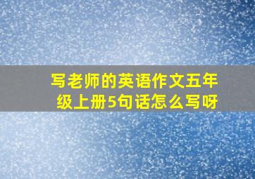 写老师的英语作文五年级上册5句话怎么写呀