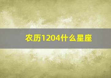 农历1204什么星座