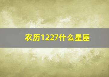 农历1227什么星座