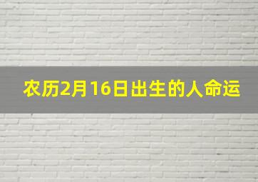 农历2月16日出生的人命运