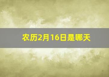 农历2月16日是哪天