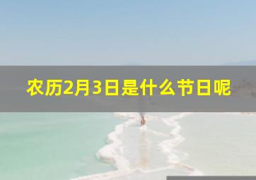 农历2月3日是什么节日呢