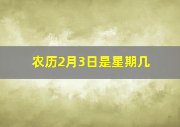 农历2月3日是星期几