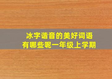 冰字谐音的美好词语有哪些呢一年级上学期