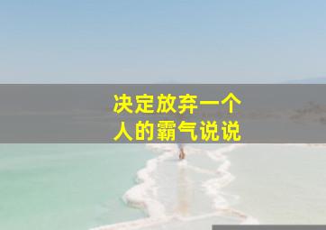 决定放弃一个人的霸气说说