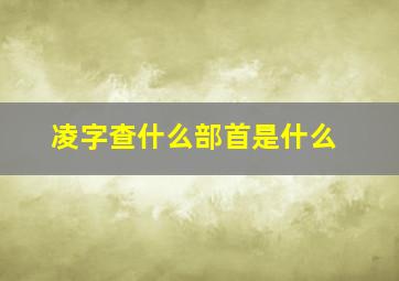 凌字查什么部首是什么