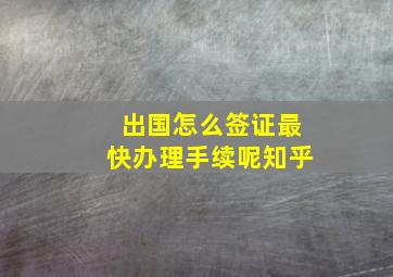 出国怎么签证最快办理手续呢知乎