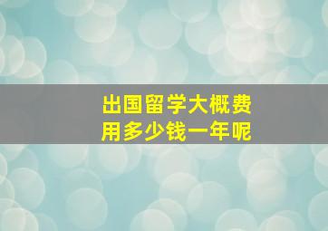 出国留学大概费用多少钱一年呢