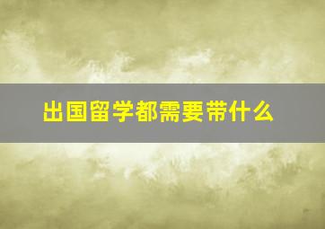 出国留学都需要带什么