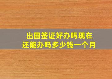 出国签证好办吗现在还能办吗多少钱一个月