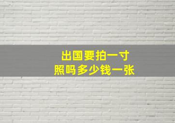 出国要拍一寸照吗多少钱一张