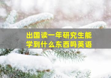 出国读一年研究生能学到什么东西吗英语