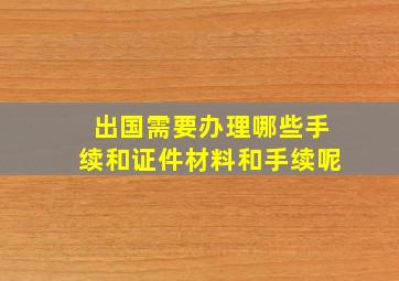 出国需要办理哪些手续和证件材料和手续呢