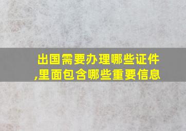 出国需要办理哪些证件,里面包含哪些重要信息