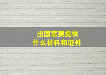 出国需要提供什么材料和证件