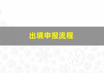 出境申报流程