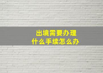 出境需要办理什么手续怎么办