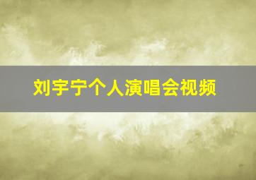 刘宇宁个人演唱会视频