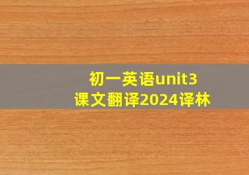 初一英语unit3课文翻译2024译林