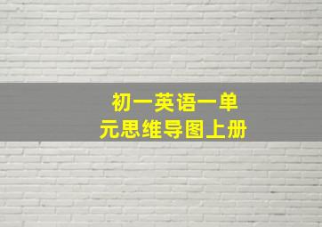 初一英语一单元思维导图上册