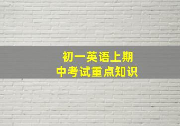 初一英语上期中考试重点知识